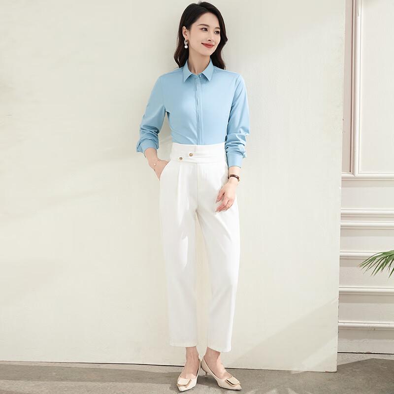 ROMON Women s Solid Long-Sleeve Commuter Shirt 36