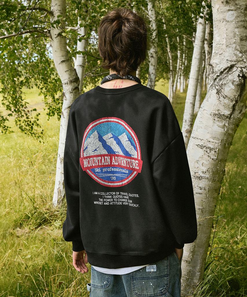 Peullukeu Snow Mountain Adventure Sweatshirt Black Fmt3079