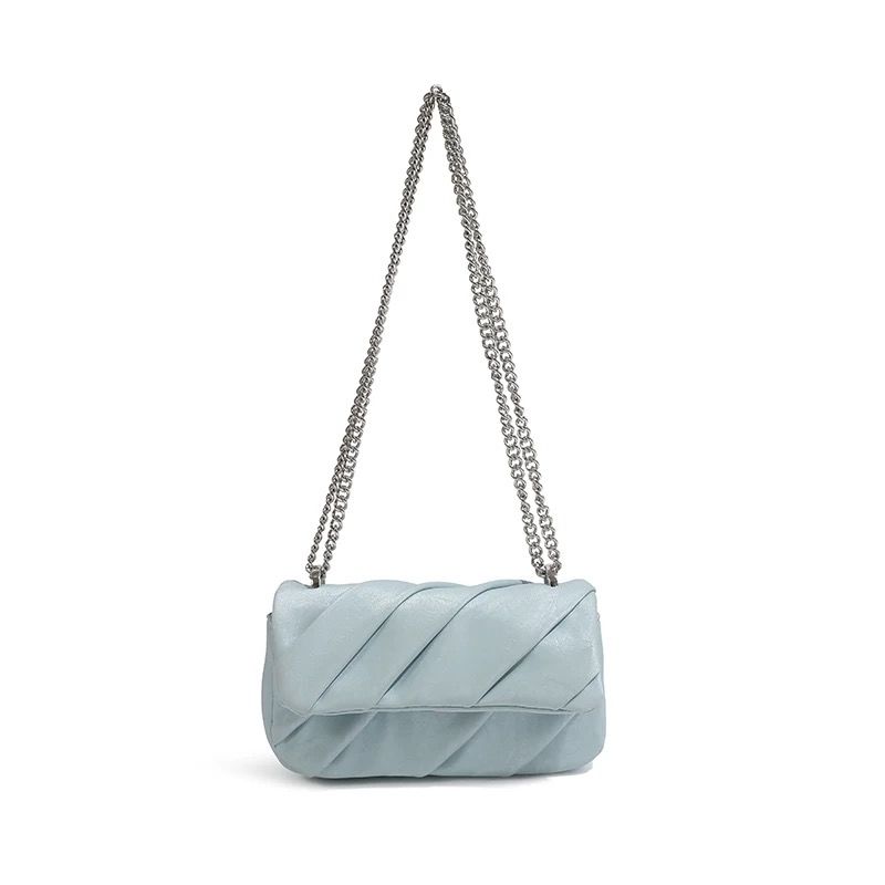 

2025 Trend Brand PU Leather Shoulder Bag Women Small Flap Chain Tote Bag Ladies Luxury Designer Handbag Fashion Messenger Purses 18x10x7cm синий