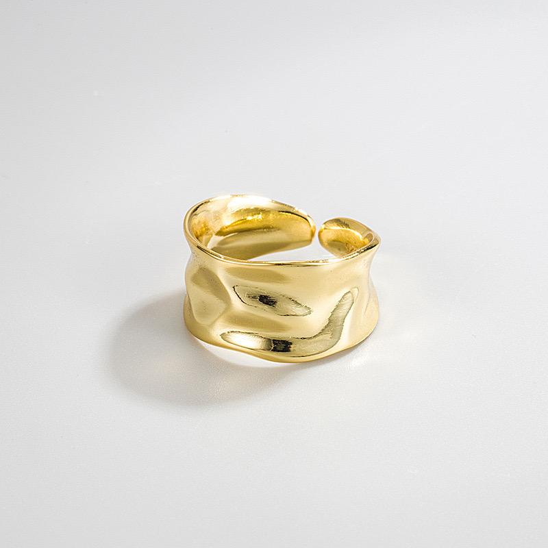 BF CLUB Silver Color Rings for Women Fashion Geometric Handmade Irregular Wide Gold Simple Ring Party Christmas Gift