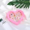 Cute Adjustable Rings for Children Girls Pretend Play Makeup Toys Cartoon Crystal Jewelry Alloy Animal Enamel Ring Gift for Girl