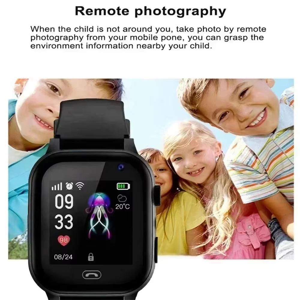 New Kids Smart Watch 5G GPS Location Video Call Sim Card SOS Child Camera Waterproof Upgrade For Boys Girls Add Earphone