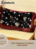 Women's Velvet Sofa Pillow with Floral Tie Dye Pattern for Living Room Bedroom Decor