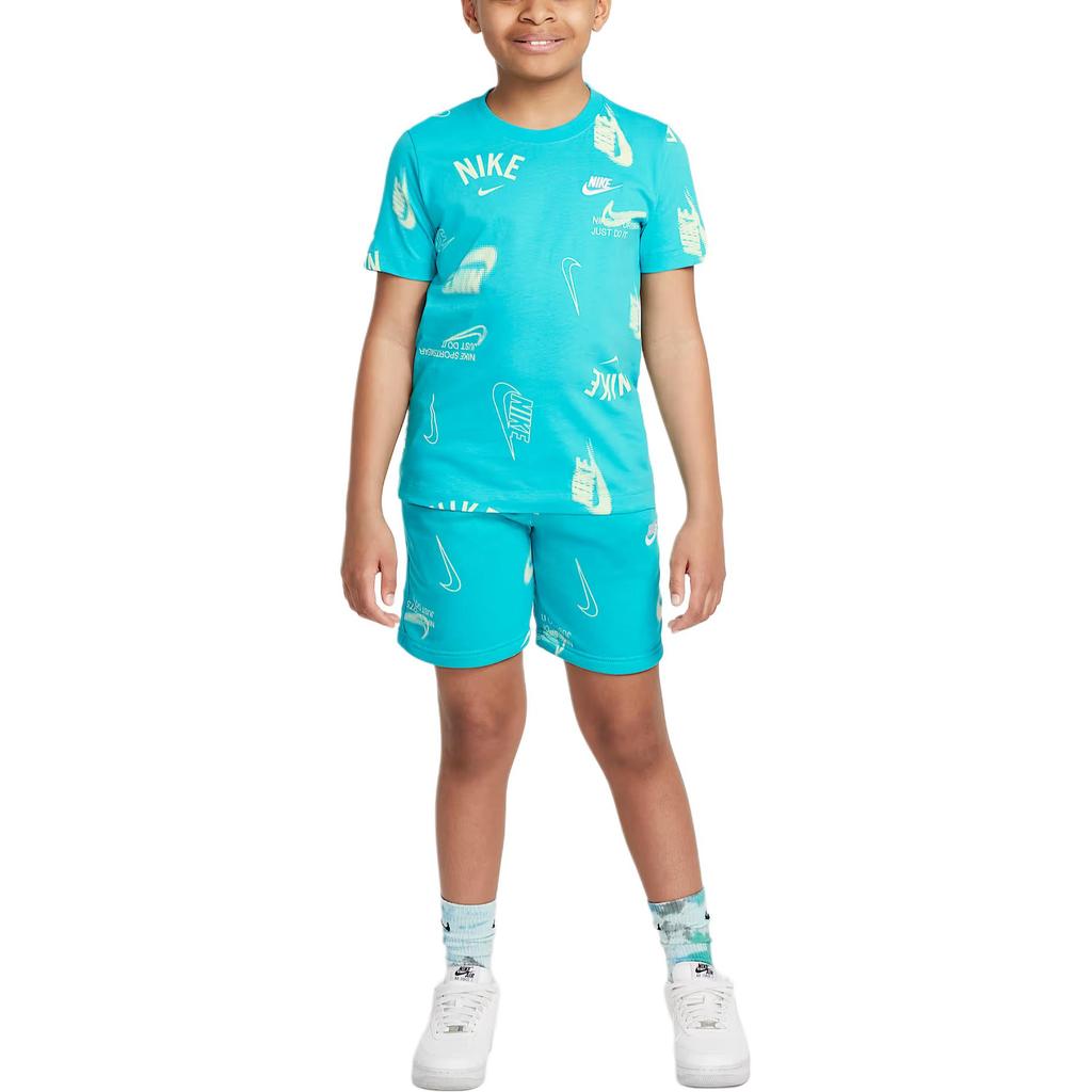 Nike T-Shirt Ss25 Comfortable Sports Casual Crew Neck Short Sleeve Kids tops Blue HQ9292-345