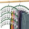 2PCS 10 Clips Curved Hanger Windproof Socks Hanger Drying Rack Clothes Drying Hanger  Clothes Shops