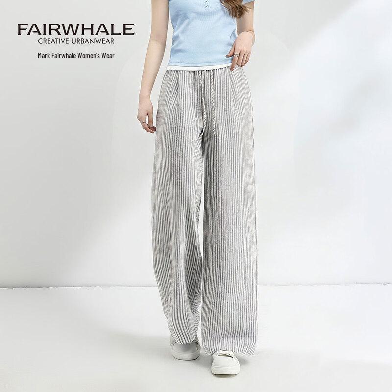 Mark Fairwhale Women s Striped Wide-Leg Casual Pants L