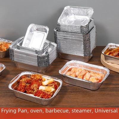 Rectangular Thick Aluminum Foil Barbecue Tray - Disposable & Reusable