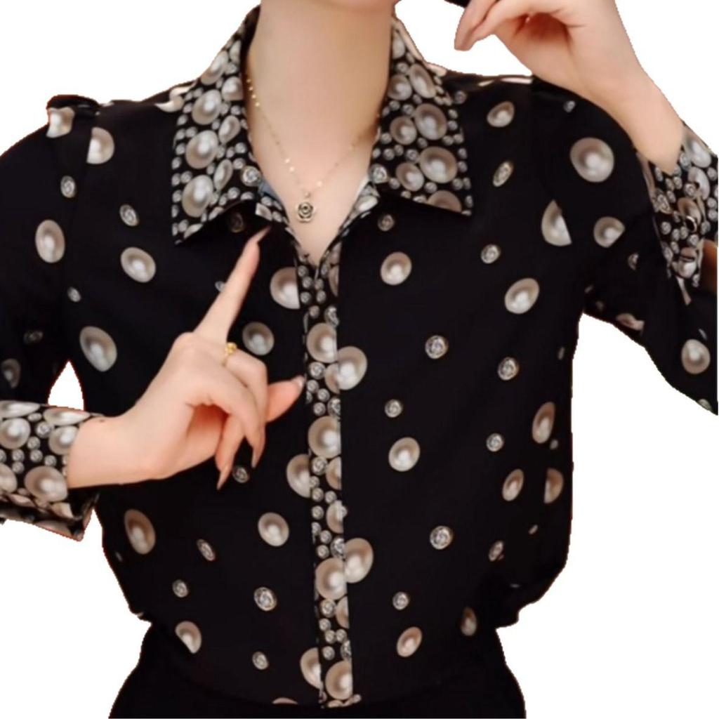 2025 Spring Versatile Slim Casual Women's Printed Professional Shirt