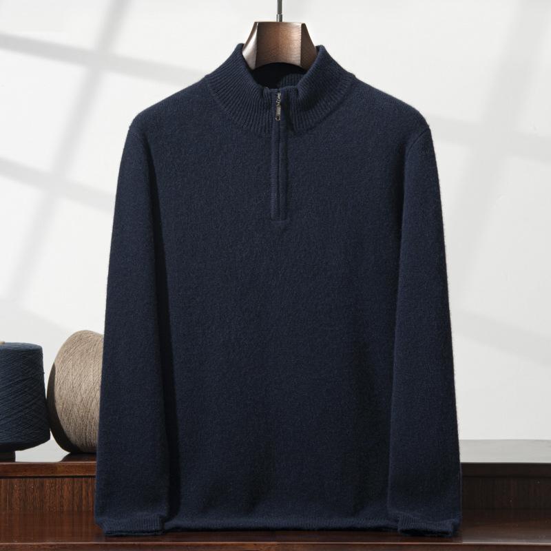 New versatile cashmere shirt knitted half zipper half turtleneck outer with warm and skin-friendly sweater