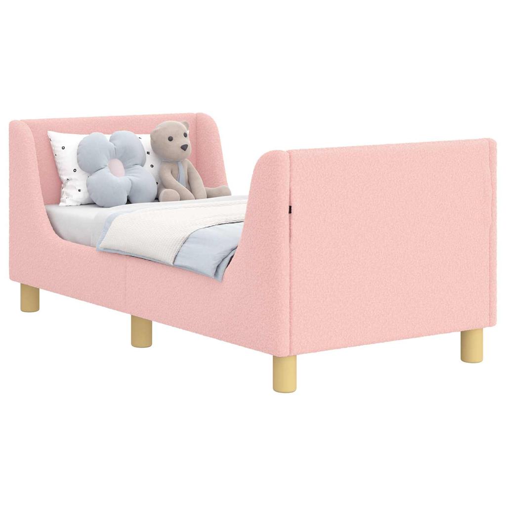 Children s Bed Frame with Headboard Pink 70 x 140 cm Boucle