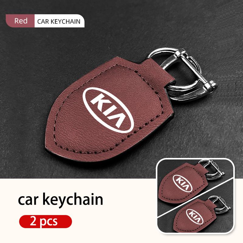 For KIA Fashion Leather Car Keychain Retro Style Keyrings Accessories Cerato Proceed Venga Stonic Picanto Sorento Stinger Mewf00