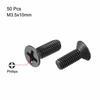 uxcell 50pcs M3.5 x 10mm Flat Head Screws, Phillips Head Fasteners, Black, for Laptops, PCs, TVs, Fans, Audio Switches