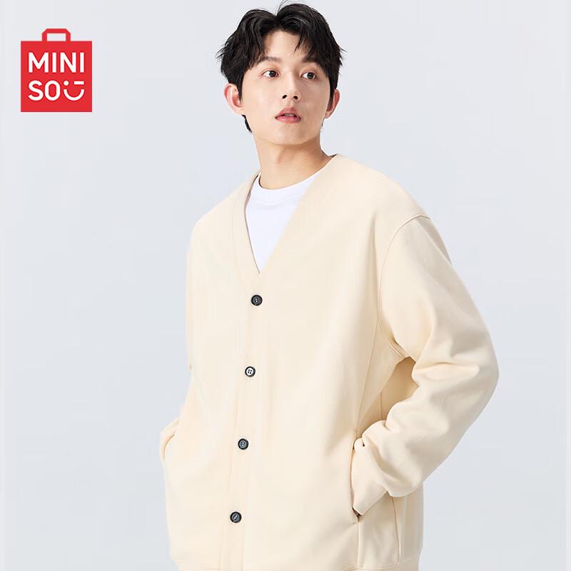 MINISO Men's Casual V-Neck Cardigan Sweatshirt