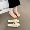 One-word drag with skirt summer new fairy small fragrant slippers female outer wear pearl soft bottom soft surface cool slippers