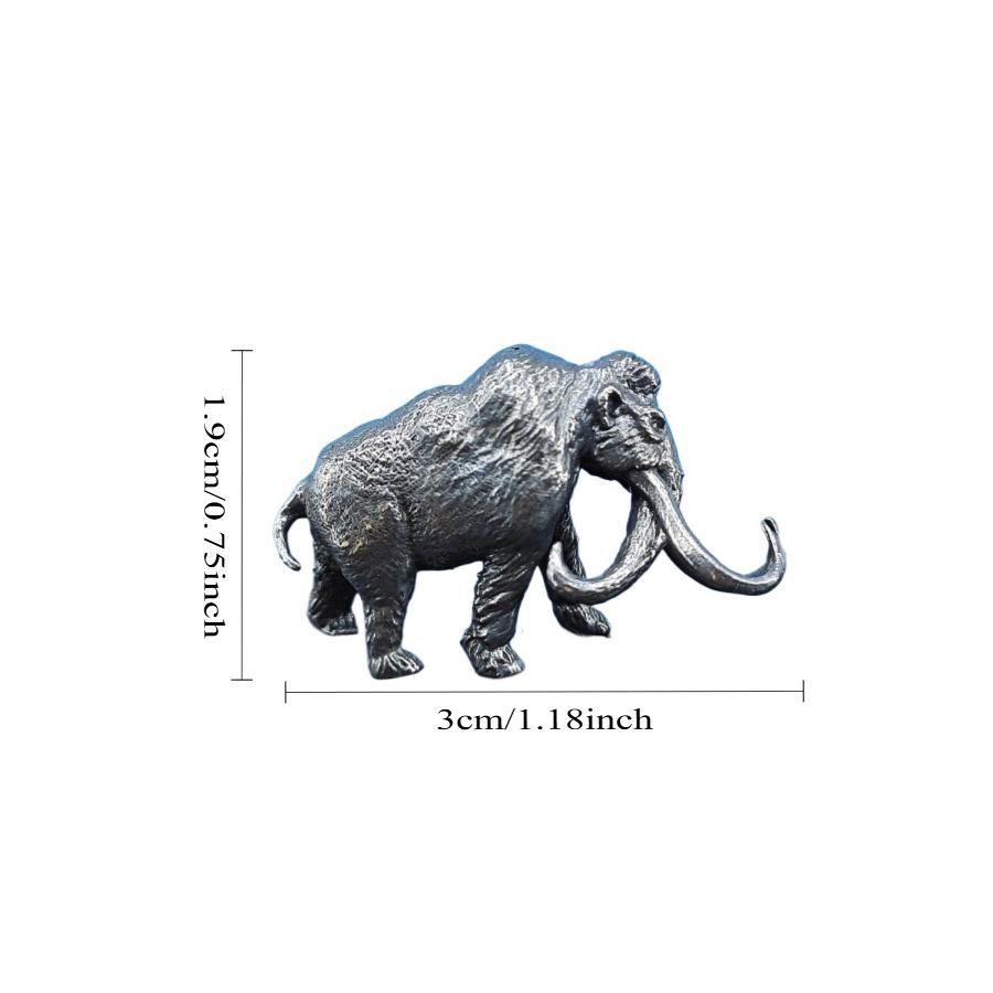 

Solid Brass Miniature Mammoth Model Desktop Mini Decoration Antique Simulation Animal Statue Collection Creativity Holiday Gift серый