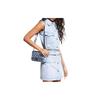 Solid Denim A-Line Sleeveless Dress Women Dresses Light-Blue MU2816PFAU-945