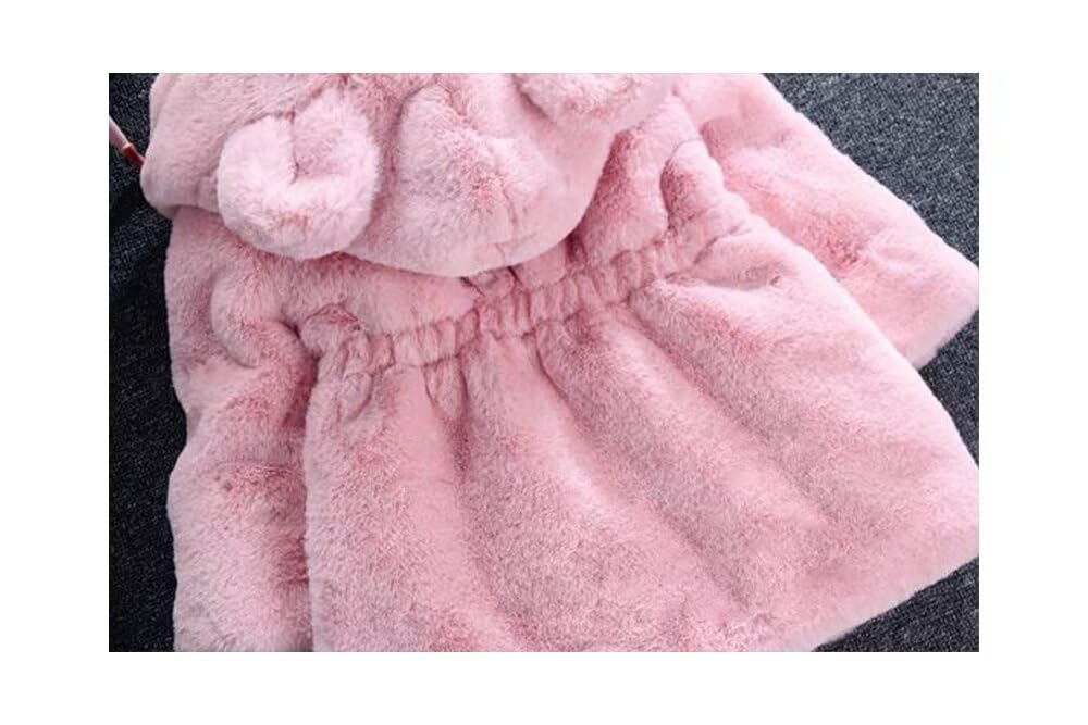 Kuhvvse Fleece Boa Kigurumi with Bunny or Bear Cute Fluffy Sizes Kids' Jacket, Girls' Ears, Outerwear, Fall, Winter, Spring, 90-140 (100 White)