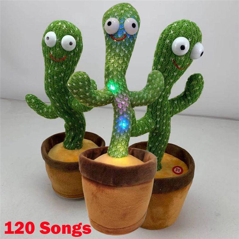 Charming Electronic Shake Body Dancing Cactus Plush Toy With Learning Speaking Feature