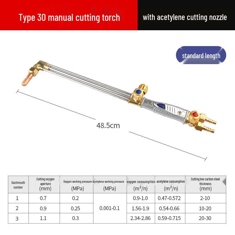 Stainless Steel Explosion-Proof 30 Type Acetylene/Propane/Oxygen Three-Tube Cutting Torch