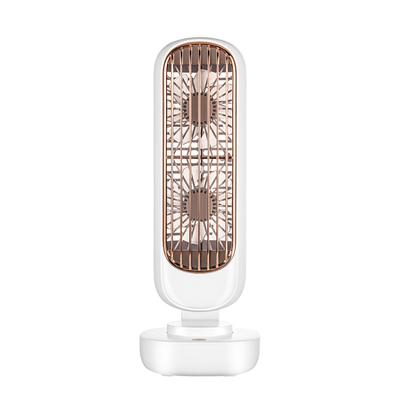 Small Desk Tower Fan 3 Speed Portable USB Mini Cooling Tower Fan Dual Air Circulation Personal Standing Fan for Home