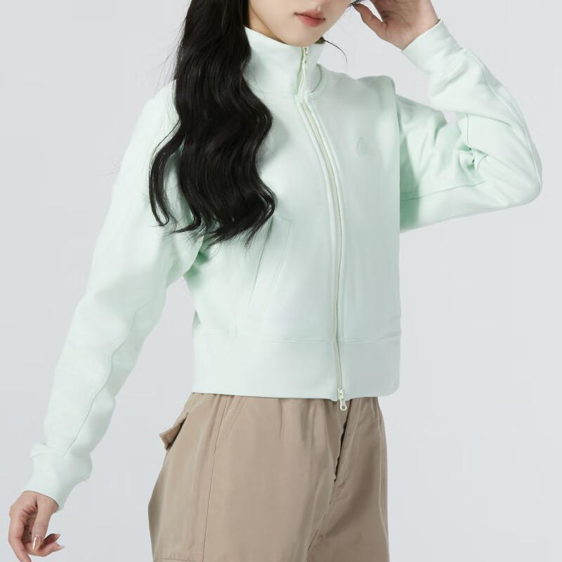 Adidas Solid Color Logo Stand Collar Long Sleeve Jacket Women Jackets Green IM8849