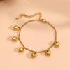 18K Gold Titanium Steel Peach Heart Bracelet - Durable, Colorfast, and Smooth Design