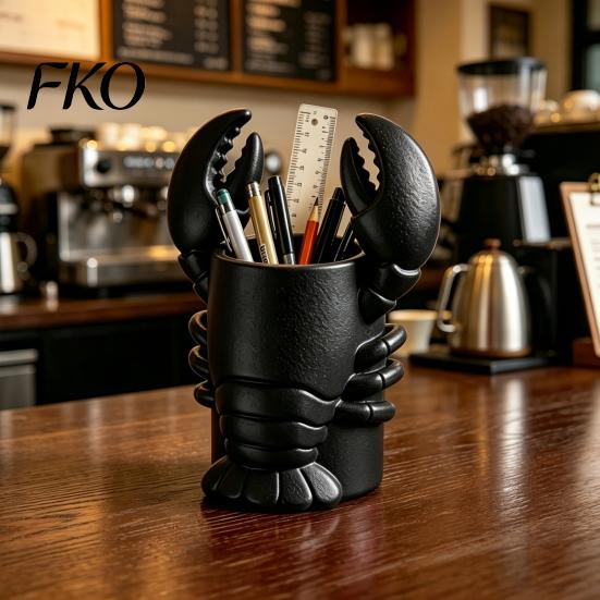 Multifunctional Pen Cup Lobster Holder, Halloween Funny Sea Animal Pencil Stand, Creative Large Diameter Desk Organizer for Brushes Makeup Tools,