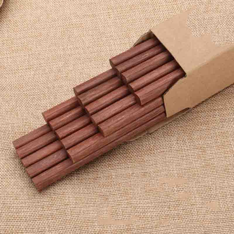 Natural Log Unpainted and Waxless Solid Wood Chopsticks Hotel Red Sandalwood Chicken Wing Wood Chopsticks