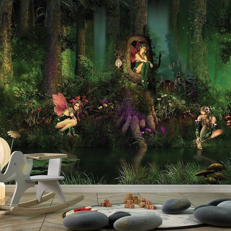 Tapestry of a fairytale forest with fairies 75x100