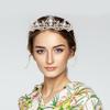 Elegant Baroque Rhinestone Tiara Crown Bridal Headwear Wedding Headdress for Women Premium Alloy Lightweight Hair Decor Party