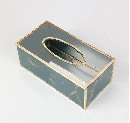 Glass Tissue Box Jewelry Boxes Napkin Flip Storage Paper Towel Holder Organizer Holders