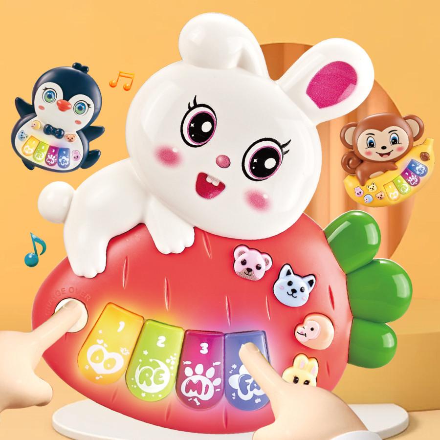 Cartoon Animal Baby Kids Musical Educational Toy Electronic Piano with Light and Sound (Random Color)