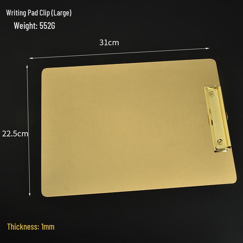 Nordic Gold Stainless Steel File Clip Menu Document Folder Writing Board
