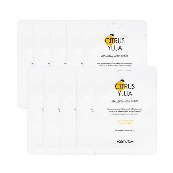 

Farmstay_Citrus Yuzu Vitalizing Mask Sheet 23ml x 10 sheets 10 citrus yuzu slices