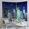 Famous Statue of Liberty Tapestry New York Sunset Night View Tapestry Art Wall Hanging Home Living Room Bedroom Dorm Tapestries