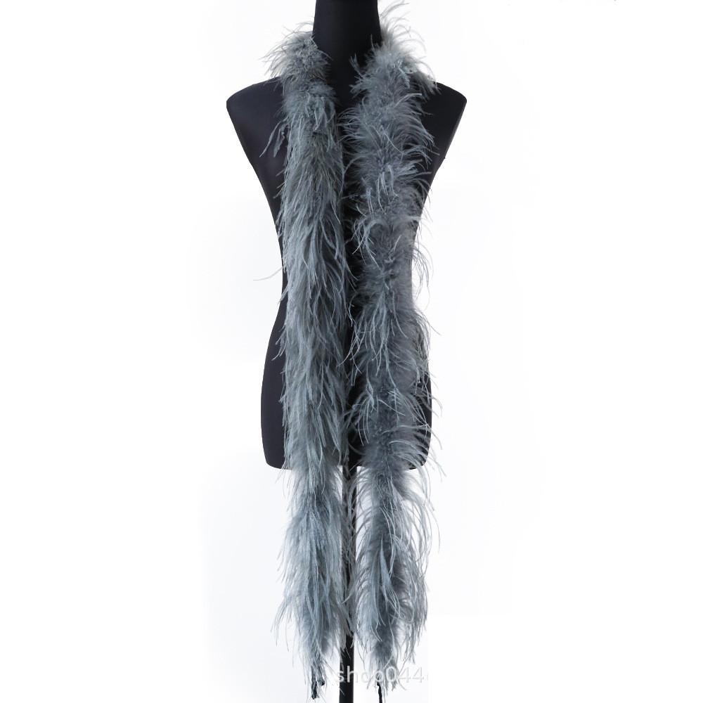 2 Meters/Bag South African Colorful Ostrich Feather Villus Fluff Bar Strip Dyed Pattern Performance Dress Hat Scarf