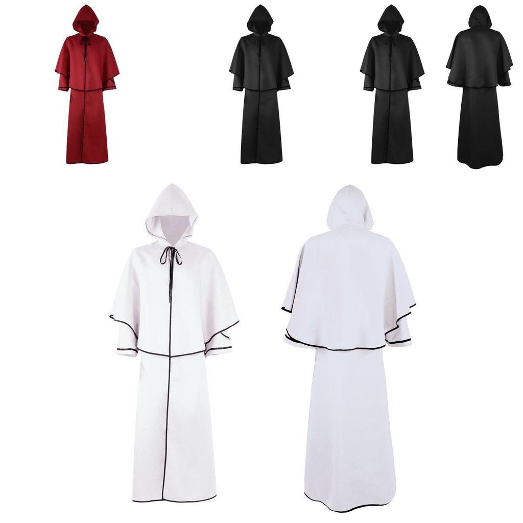 Medieval Renaissance 5-color Hooded Cloak For Halloween Cosplay