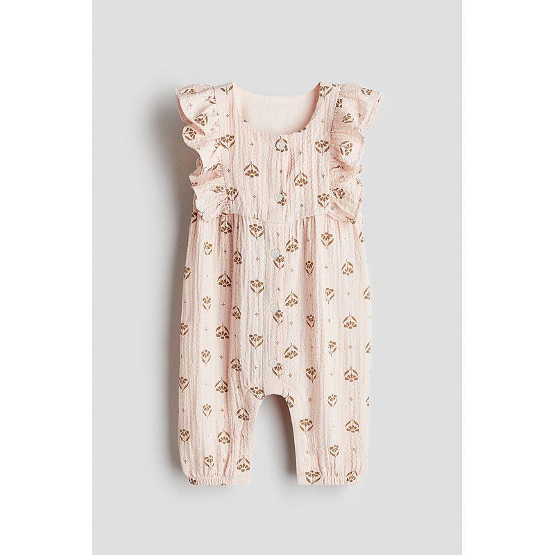 

Детская одежда HM Летний комбинезон для девочки 2025 Новое поступление Плиссированный Хлопок Тонкая ткань 1281633