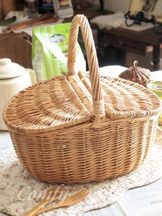 Posh Living Wicker Basket 10580 Natural W33 X D24 X H32(17)cm