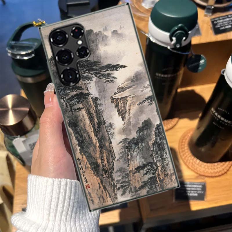 Chinese Style Ink Painting Art Cases Phone Case for Samsung Galaxy S26 Ultra S25 Edge S24 S23 FE S21 Plus S20 S22 S10 Cover TPU