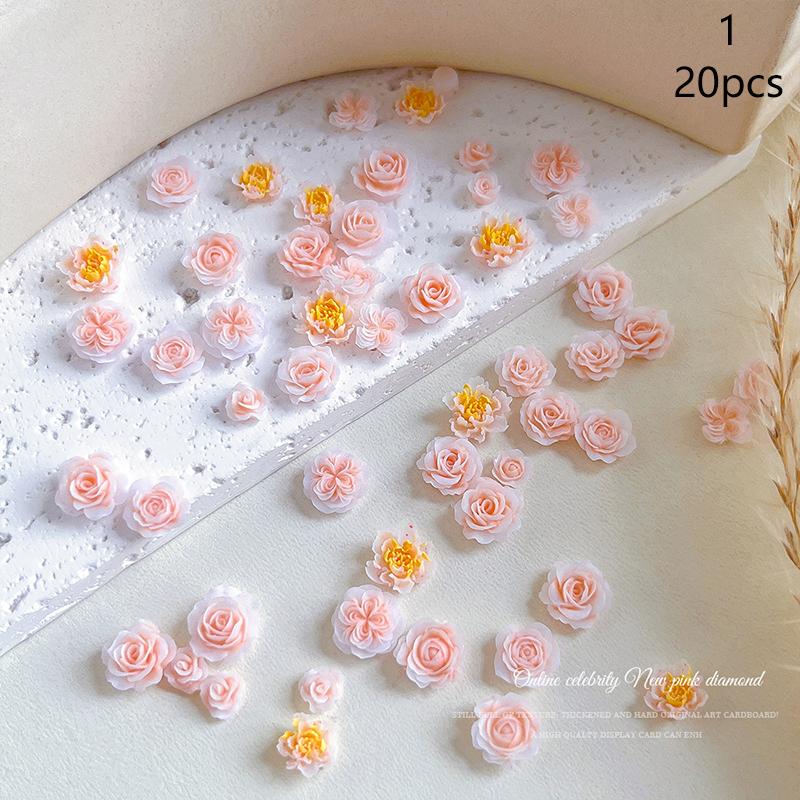 

100шт Нейл Арт Міні Квіти Смола Дорогоцінні Камені Саморобні Ремесла Нігтів 3D Наклейки Для Гель Лаку Аксесуари Для Нігтів Різнокольорові Троянди as the picture