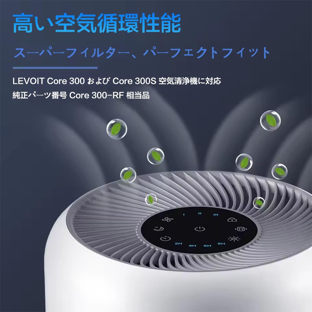 2pcs Core 300 Replacement Filters for LEVOIT Core Core Core VortexAir Air Purifier Core HEPA Activated Carbon 300, Core300-P, 300S, 300-P, 300-RF,