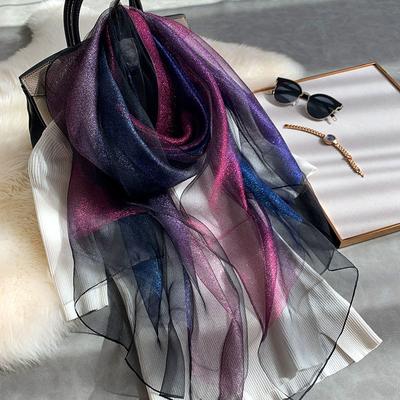 Silk Scarf Women Fashion Shawls And Wraps Lady Travel Pashmina High Quality Polyester Scarves Winter Neck Wram Bandana