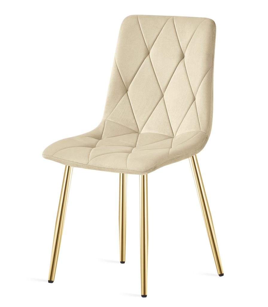 LIBRA Chair - Light Beige Velvet / Gold Legs X 2
