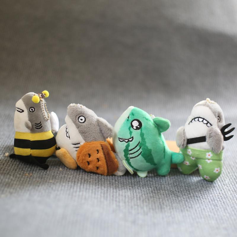 Adorable Cute Plush Shark Keychain Toy Soft Pp Cotton Stuffed Animal