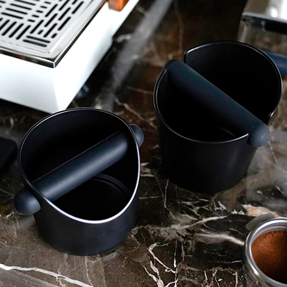 watchget Espresso Knock Box, 4.1-inch ABS Coffee Knock Box with Coffee Grounds Bucket, Shock-Absorbing Design, Removable Non-Slip Base, for