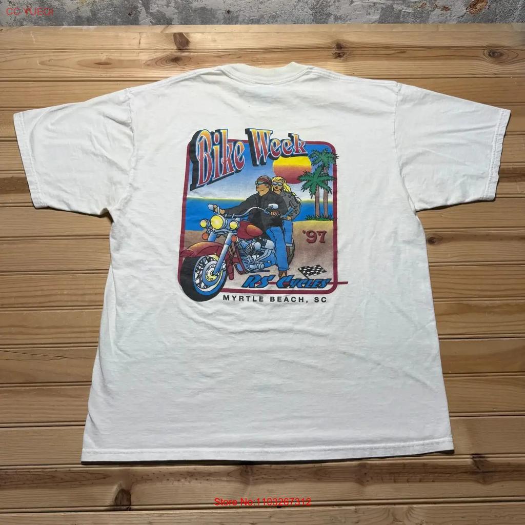 Vintage 1997 Bike Week Rs Cycles Myrtle Beach Motorcycle Biker T Shirt Usa Xl Vintage Top For Everyday Wear Breathable