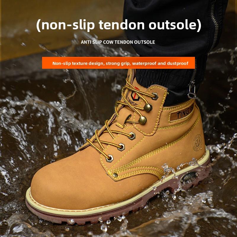 High Quality Safety Shoes Steel Toe Men's Boots Anti-smash Anti-puncture Work Boots Wear-resistant Slip-Resistant Winter Boots