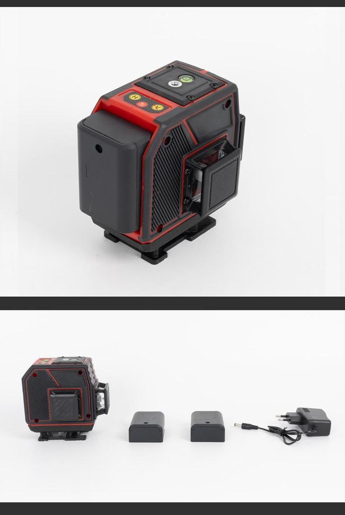 16-Line Green Laser Level with Orange LCD, 360° Precision & High-Brightness Ground Line Detector