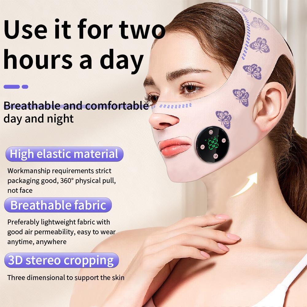 Microcurrent Facial Massager V Face Band EMS Skin Lifting Device for Anti Aging and Jawline Tightening